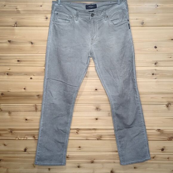 Silver Jeans Mens Jeans 38 Gray Eddie Straight Leg Jeans 34" Inseam - Picture 1 of 12